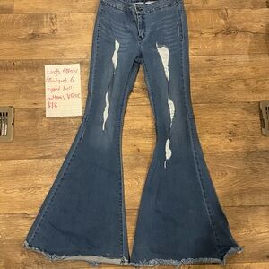 Women’s Flared Distressed Jeans: Lucky and Blessed size 6